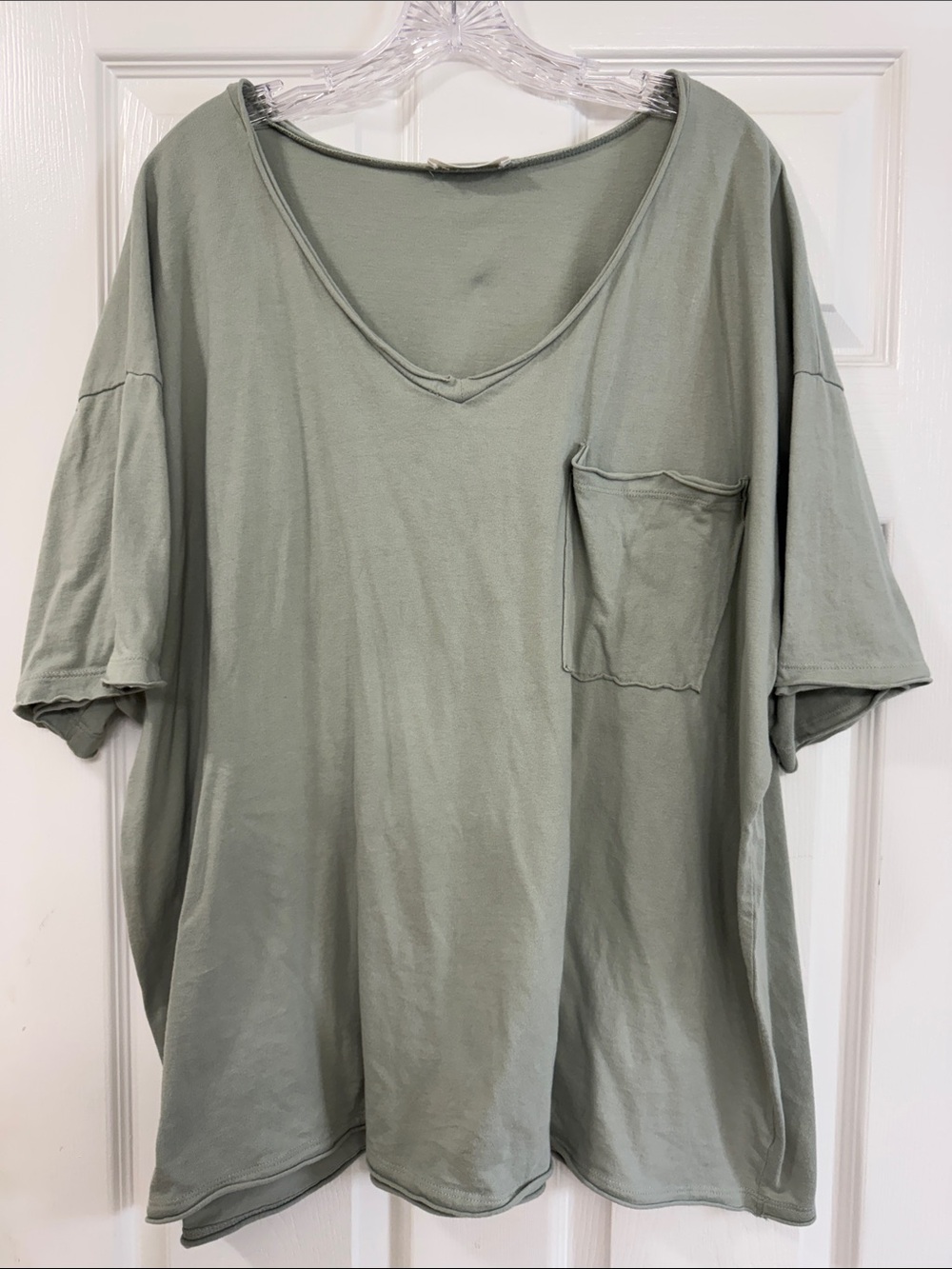Zenana Outfitters Relaxed V-Neck Tee in Sage